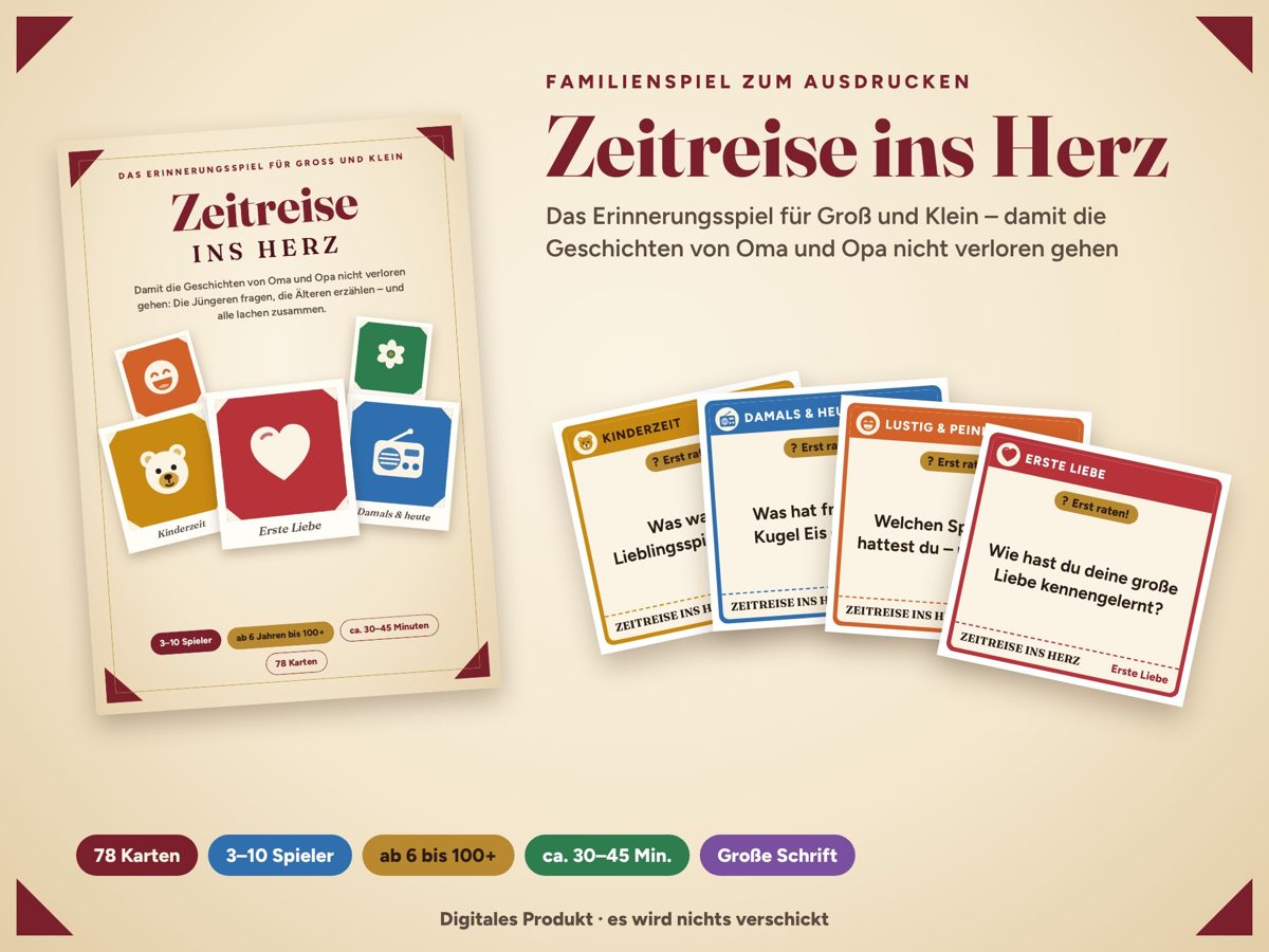 Zeitreise ins Herz – Erinnerungsspiel
